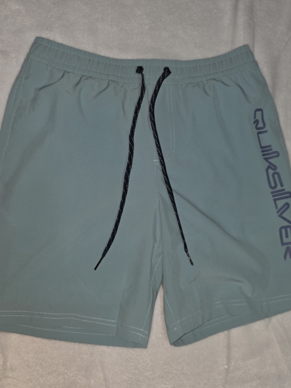 Quiksilver Men's Teal Hybrid Shorts with Black Drawstring